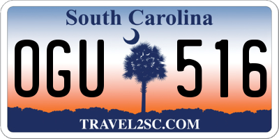 SC license plate OGU516