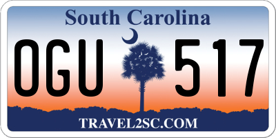 SC license plate OGU517