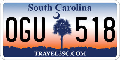 SC license plate OGU518