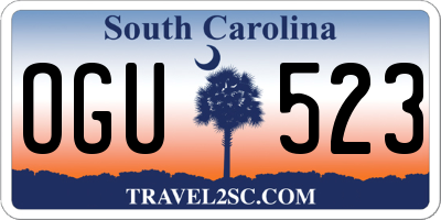SC license plate OGU523