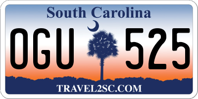 SC license plate OGU525