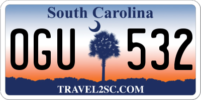 SC license plate OGU532