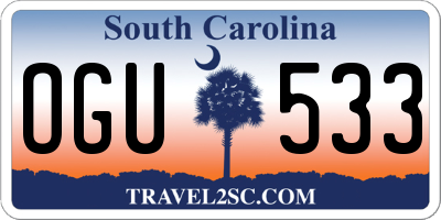 SC license plate OGU533
