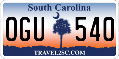 SC license plate OGU540