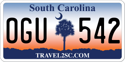 SC license plate OGU542