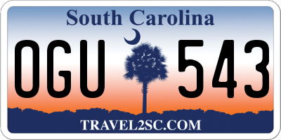 SC license plate OGU543