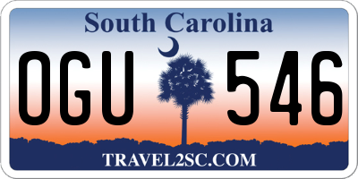 SC license plate OGU546