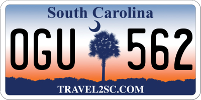 SC license plate OGU562