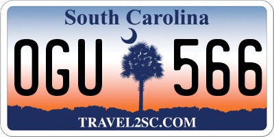 SC license plate OGU566