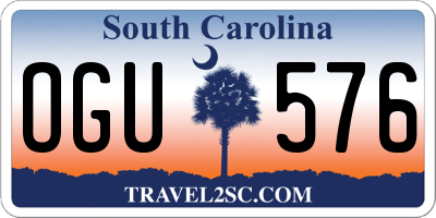 SC license plate OGU576