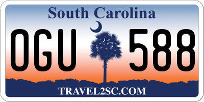 SC license plate OGU588