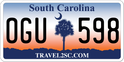 SC license plate OGU598