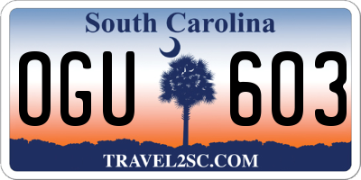 SC license plate OGU603