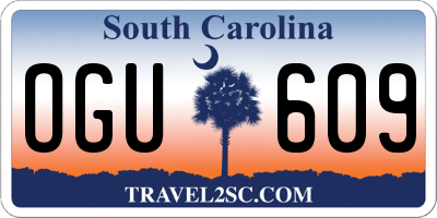 SC license plate OGU609