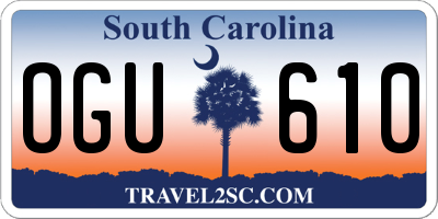 SC license plate OGU610