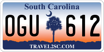 SC license plate OGU612