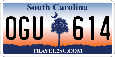SC license plate OGU614