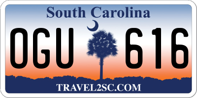 SC license plate OGU616
