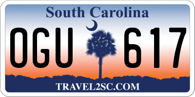 SC license plate OGU617