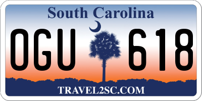 SC license plate OGU618