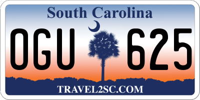 SC license plate OGU625