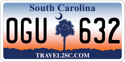SC license plate OGU632