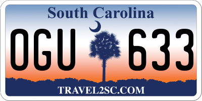 SC license plate OGU633