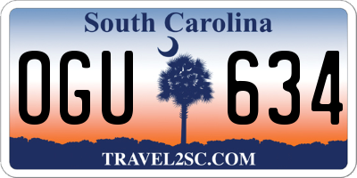 SC license plate OGU634