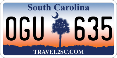 SC license plate OGU635