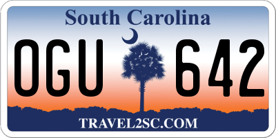 SC license plate OGU642