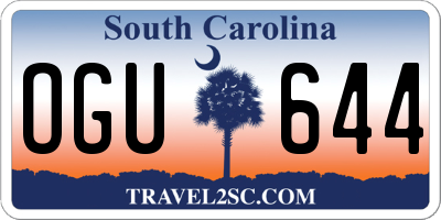 SC license plate OGU644