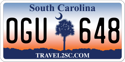 SC license plate OGU648