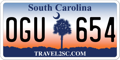 SC license plate OGU654