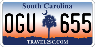 SC license plate OGU655