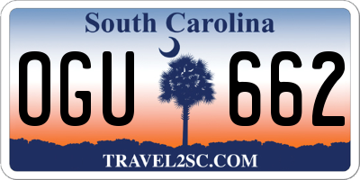 SC license plate OGU662