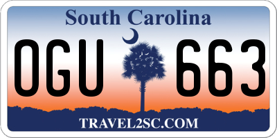 SC license plate OGU663