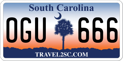 SC license plate OGU666