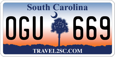 SC license plate OGU669