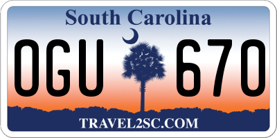 SC license plate OGU670