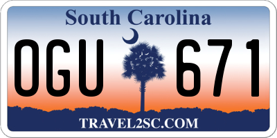 SC license plate OGU671