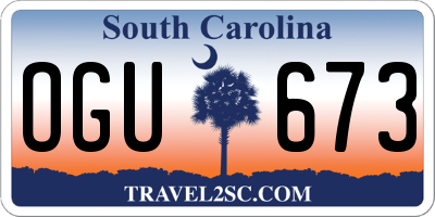 SC license plate OGU673