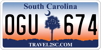 SC license plate OGU674