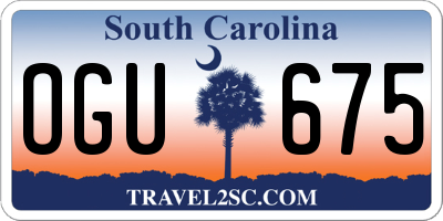 SC license plate OGU675