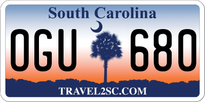 SC license plate OGU680