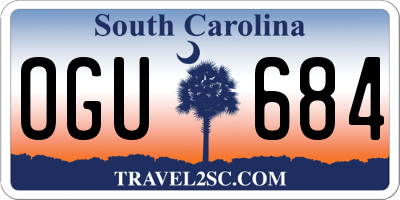 SC license plate OGU684