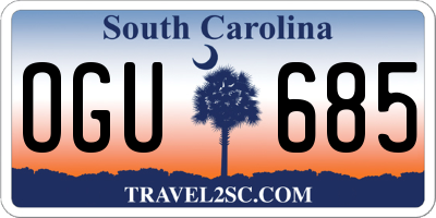 SC license plate OGU685