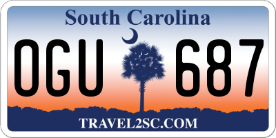 SC license plate OGU687