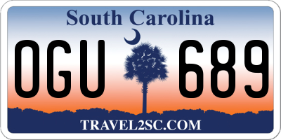 SC license plate OGU689