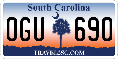 SC license plate OGU690