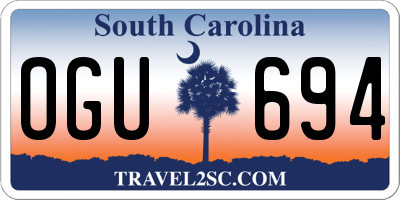 SC license plate OGU694